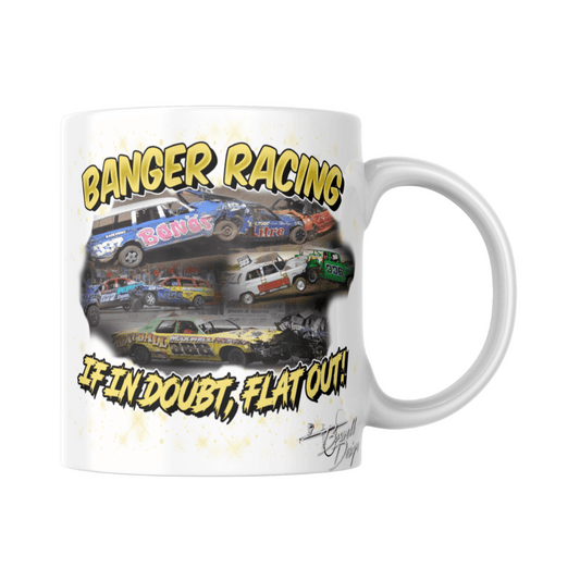 Banger Racing White Mug
