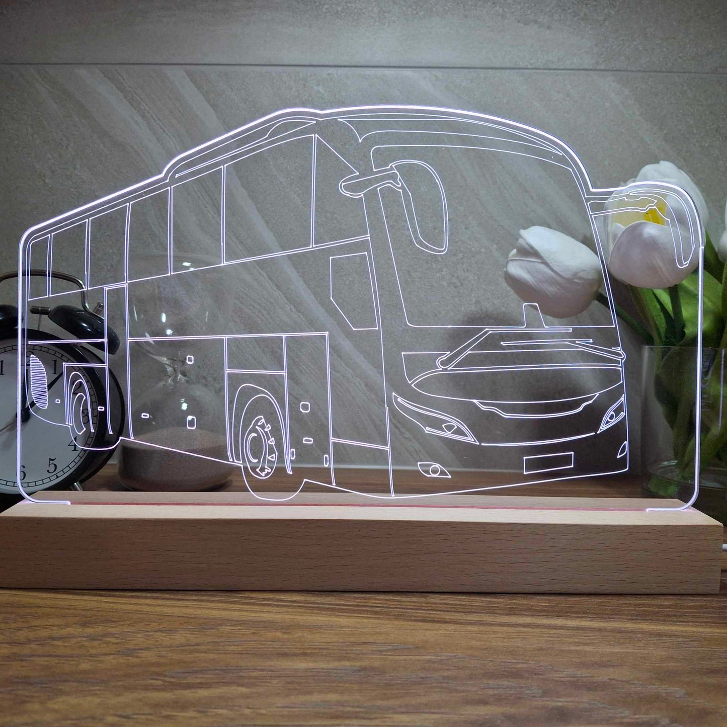 Personalised Bus LED Lamp Night Light