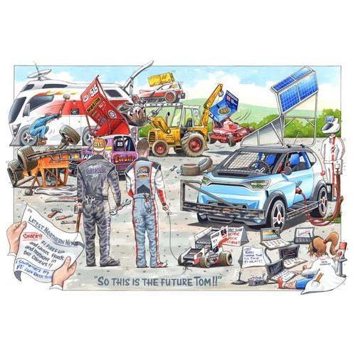 So This is The Future Tom! Cartoon Print Prints Stock Car & Banger Toy Tracks