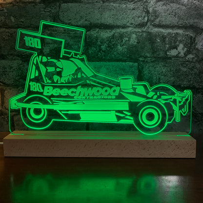 Courtney Witts #180 Brisca F1 Night Light - Large Wooden Base