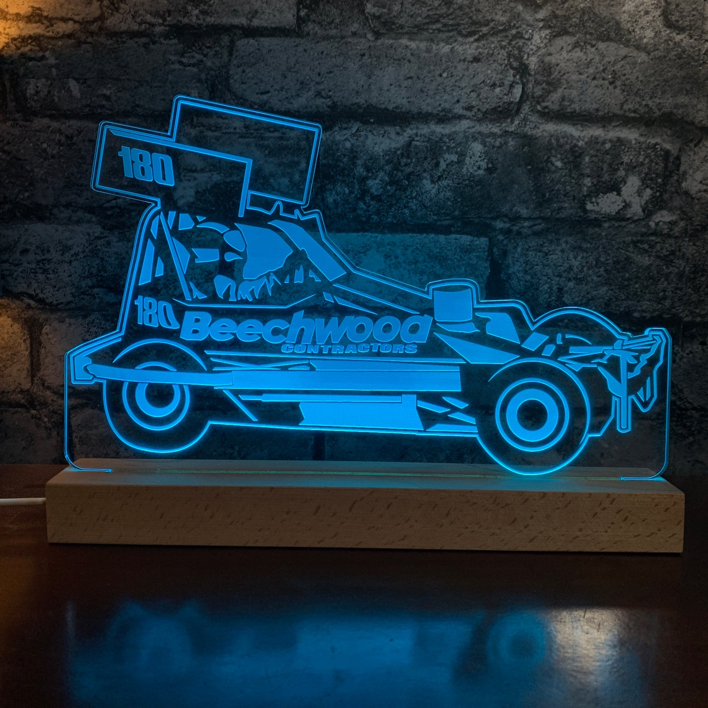 Courtney Witts #180 Brisca F1 Night Light - Large Wooden Base