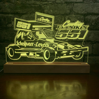 Courtney Finnikin #551 Brisca F1 Night Light - Large Wooden Base