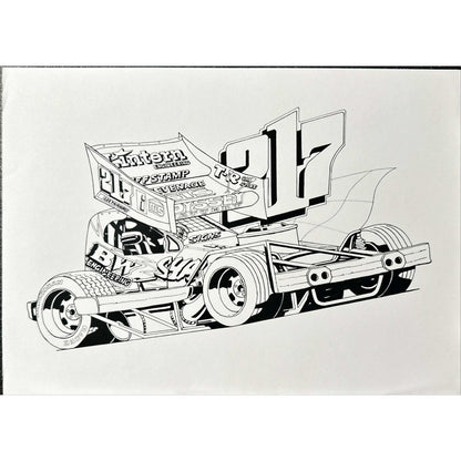 Brisca F1 #217 Lee Fairhurst karikatuurafdruk