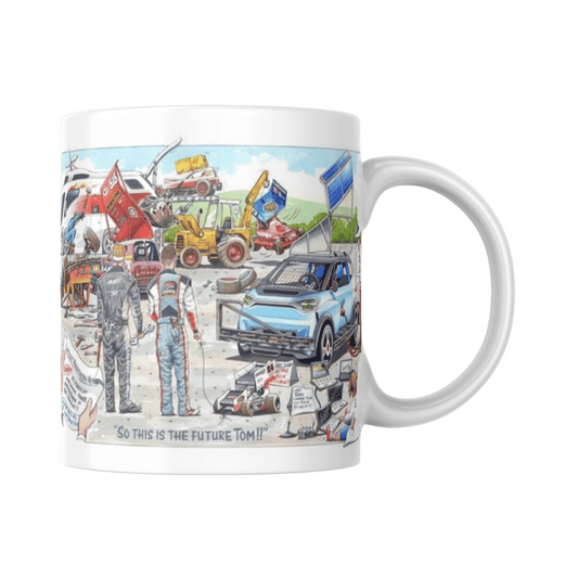 Brisca F1 Cartoon "This is the future Tom" White Mug