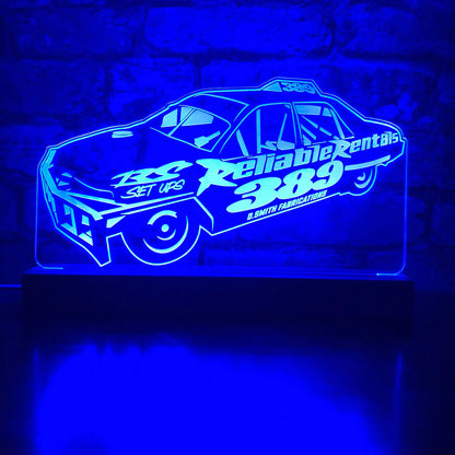 #389 Ryan Santry Saloon Stock Car Night Light  Night Light Stock Car & Banger Toy Tracks