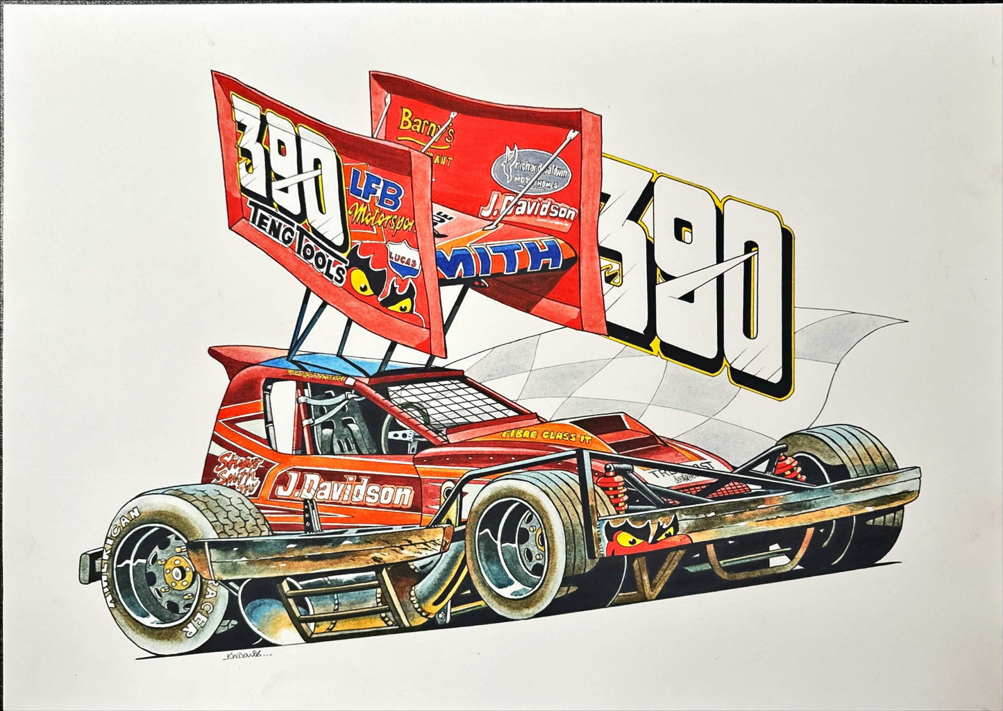 Brisca F1 #390 Stuart Smith Caricature Print