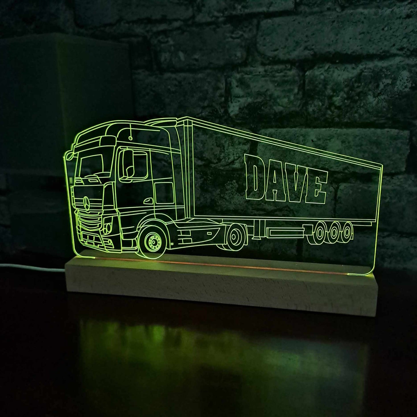 Personalised Mercedes Lorry with Trailer LED Lamp Night Light