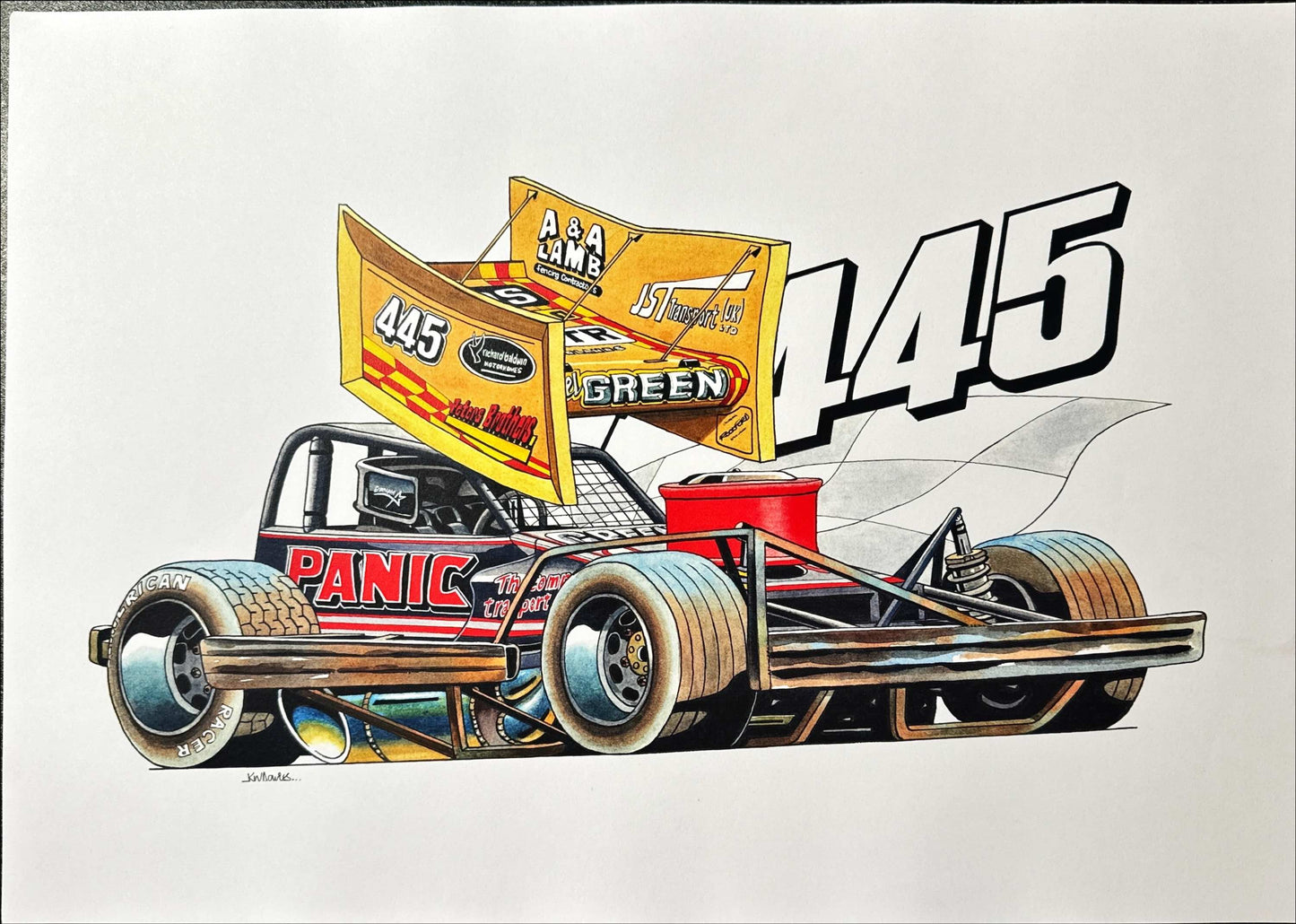 Brisca F1 #445 Nigel Green Karikatuur Print