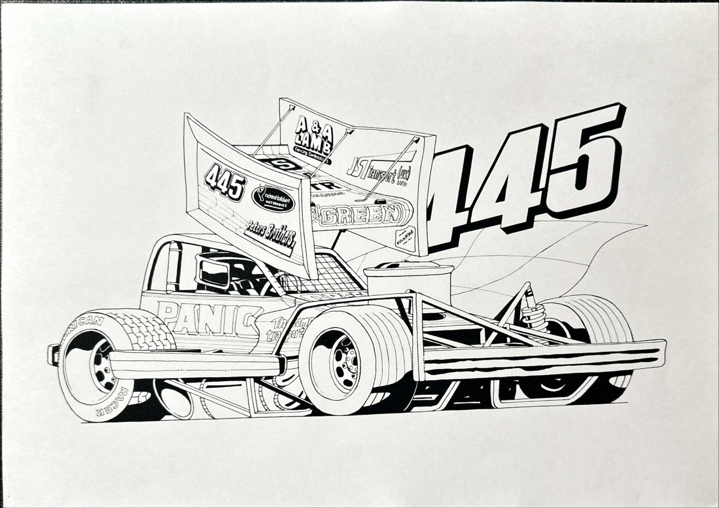 Brisca F1 #445 Nigel Green Karikatuur Print