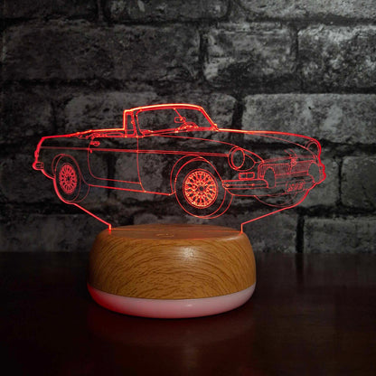 Personalised MGB Sports Car LED Lamp Night Light