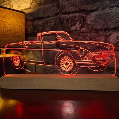 Personalised MGB Sports Car LED Lamp Night Light