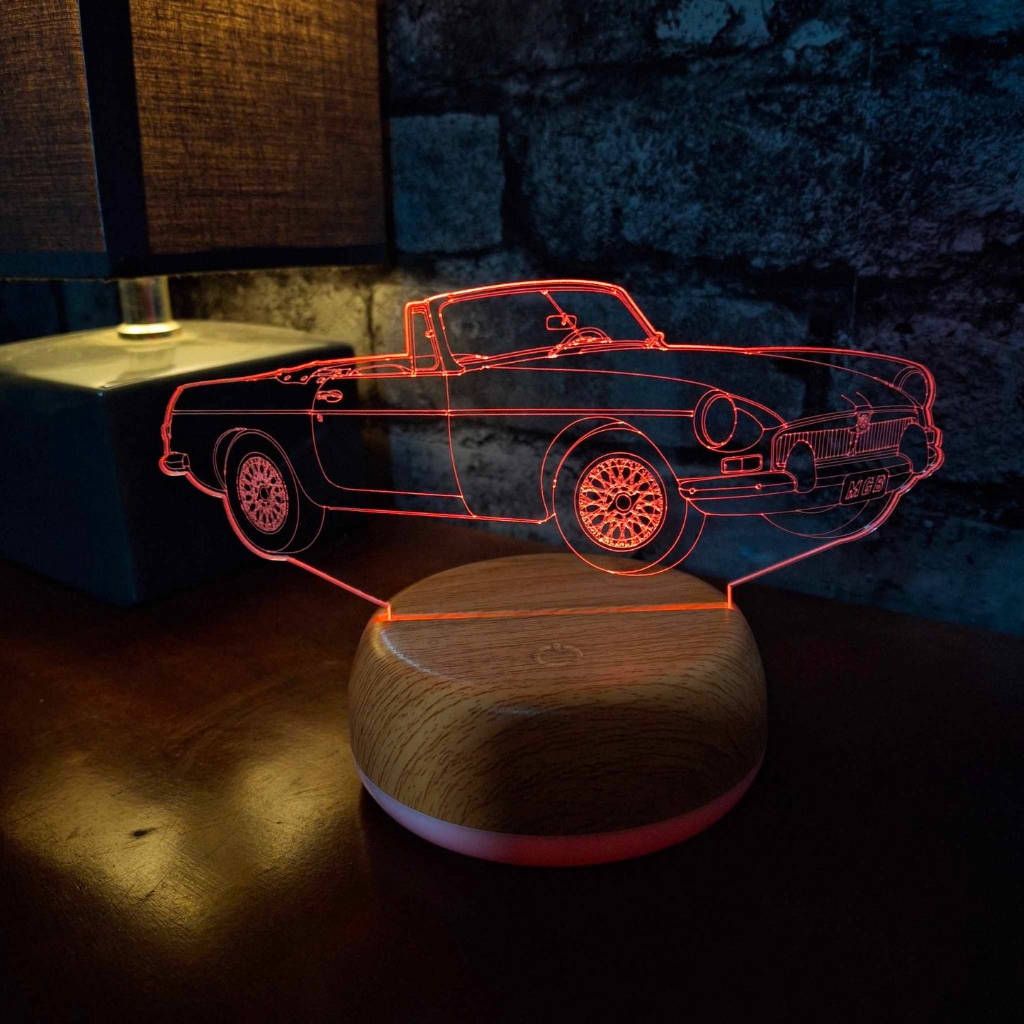 Personalised MGB Sports Car LED Lamp Night Light