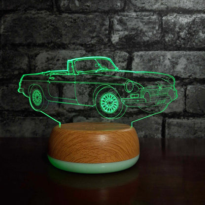 Personalised MGB Sports Car LED Lamp Night Light