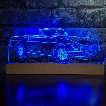 Personalised MGB Sports Car LED Lamp Night Light