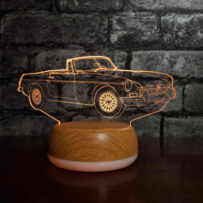 Personalised MGB Sports Car LED Lamp Night Light