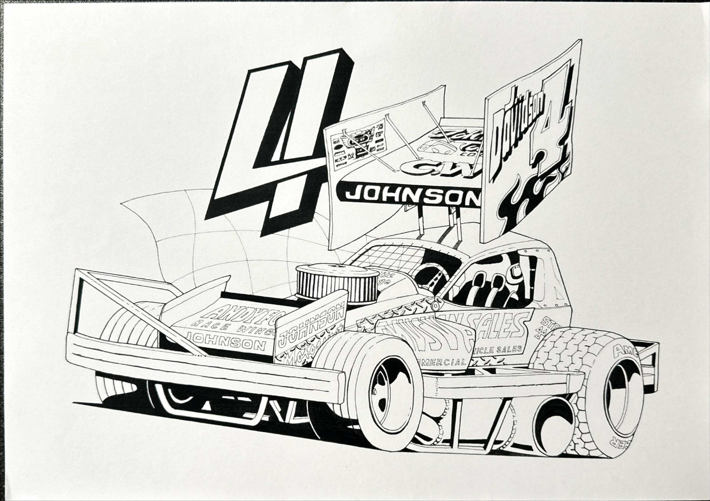 Brisca F1 #4 Dan Johnson Karikatuur Print