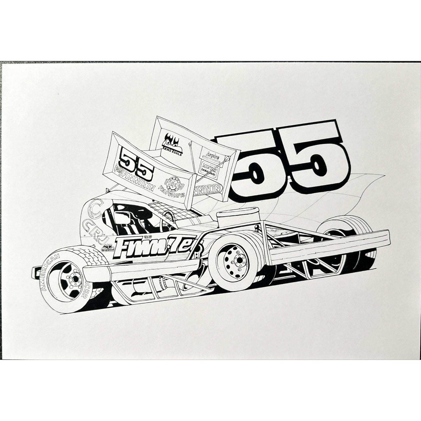 Brisca F1 #55 Craig Finniken Karikatuur Print