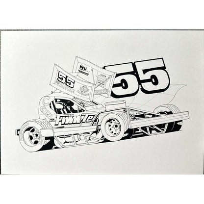 Brisca F1 #55 Craig Finniken Karikatuur Print