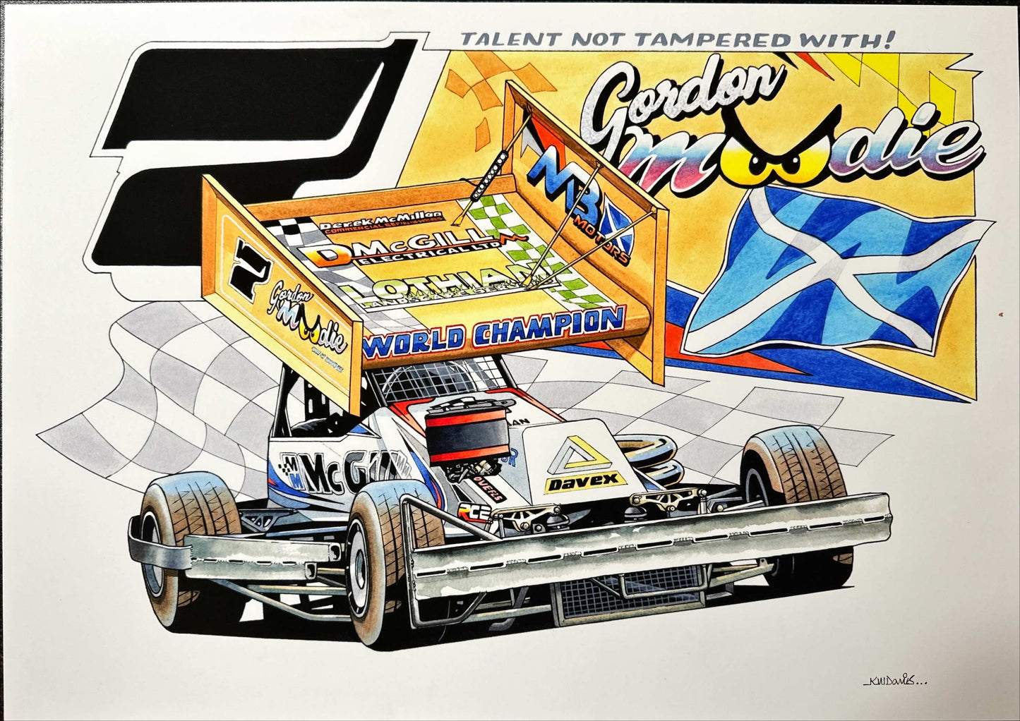 Brisca F1 #7 Gordon Moodie Karikatuur Print