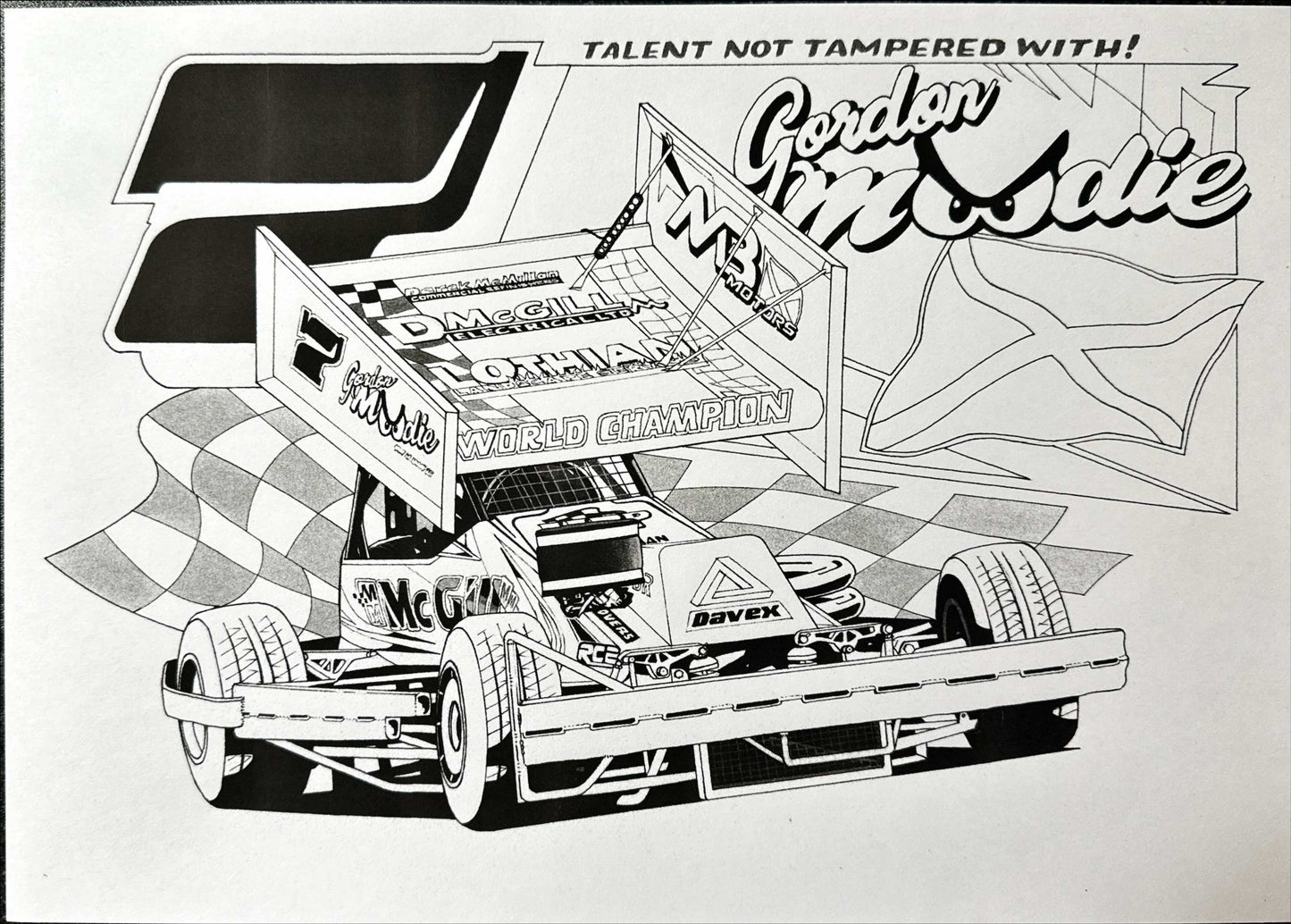 Brisca F1 #7 Gordon Moodie Karikatuur Print