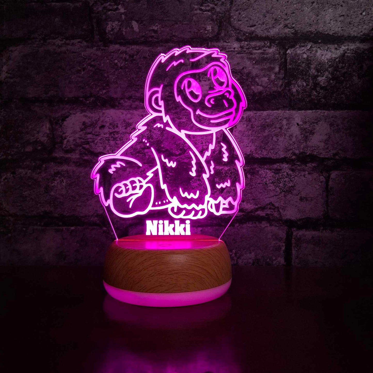 Gepersonaliseerde Baby Gorilla LED Lamp Nachtlampje