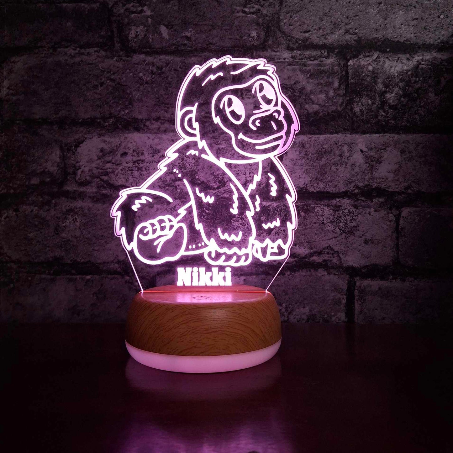 Gepersonaliseerde Baby Gorilla LED Lamp Nachtlampje