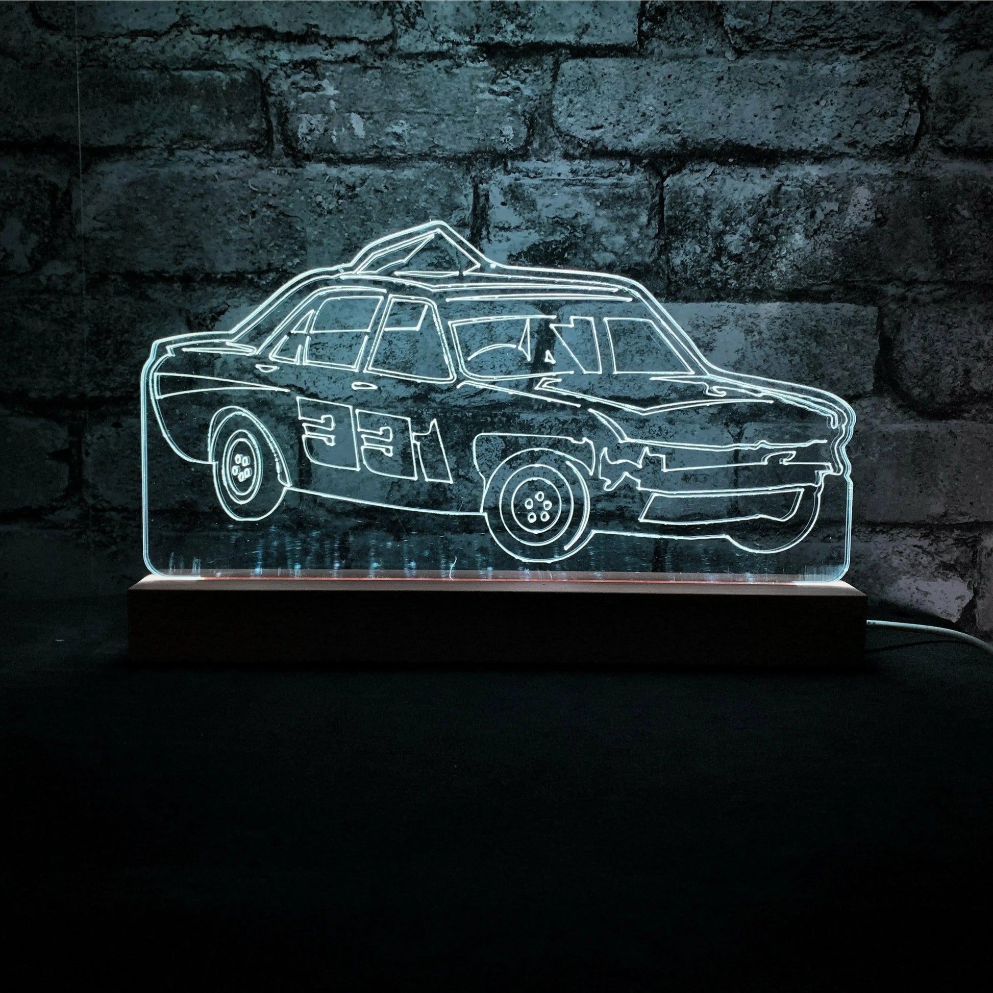 Boxer Jack 331 - Banger Night Light - Large Wooden Base - Night Light - Stock Car & Banger Toy Tracks