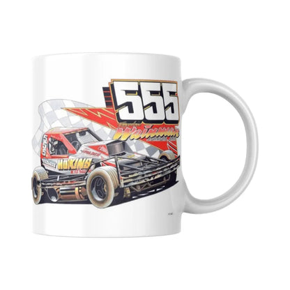 Brisca F1 #555 White Mug  Mugs Stock Car & Banger Toy Tracks