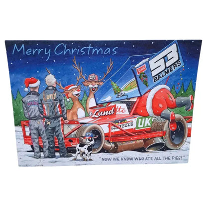 Brisca Formula 1 Christmas Cards Set of 6  Christmas Cards Stock Car & Banger Toy Tracks