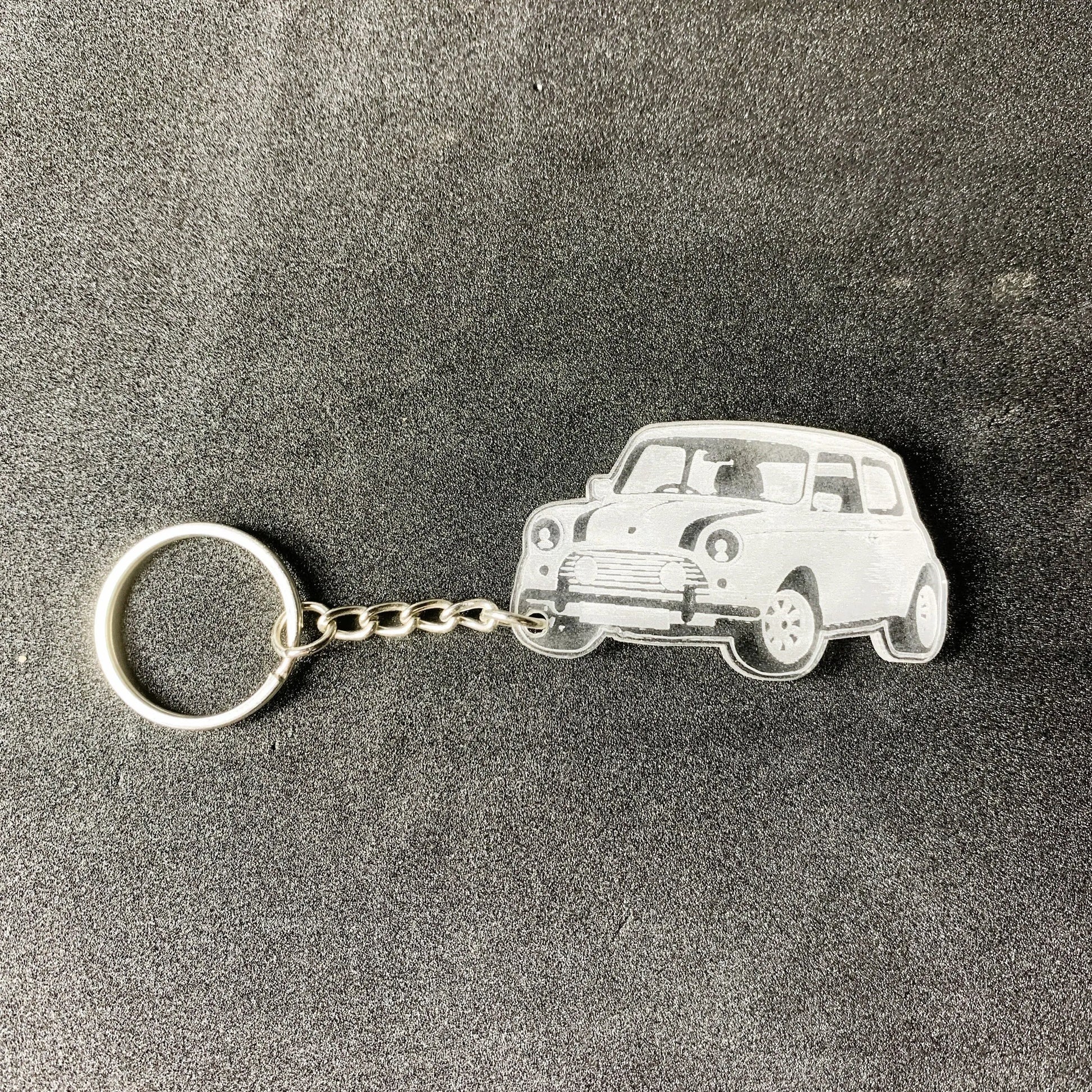 Classic Mini Cooper Key Ring Key Chain  Key Ring Stock Car & Banger Toy Tracks