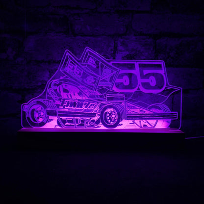 Craig Finnikin 55 Brisca F1 Night Light - Large Wooden Base - Night Light - Stock Car & Banger Toy Tracks