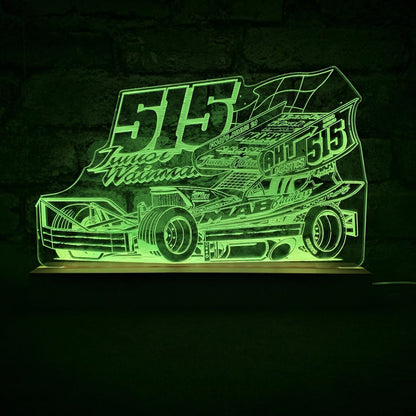 Frankie Wainman Jnr 515 Brisca F1 Night Light - Large Wooden Base - Night Light - Stock Car & Banger Toy Tracks