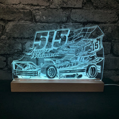 Frankie Wainman Jnr 515 Brisca F1 Night Light - Large Wooden Base - Night Light - Stock Car & Banger Toy Tracks