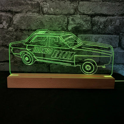 Granada - Banger Night Light - Large Wooden Base - Night Light - Stock Car & Banger Toy Tracks