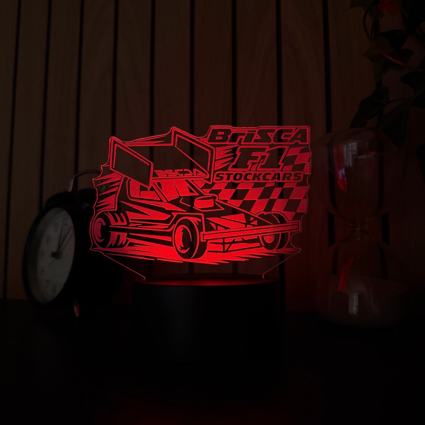 Brisca F1 shale wing stock car LED night light colour changing base with USB cable lifestyle shot