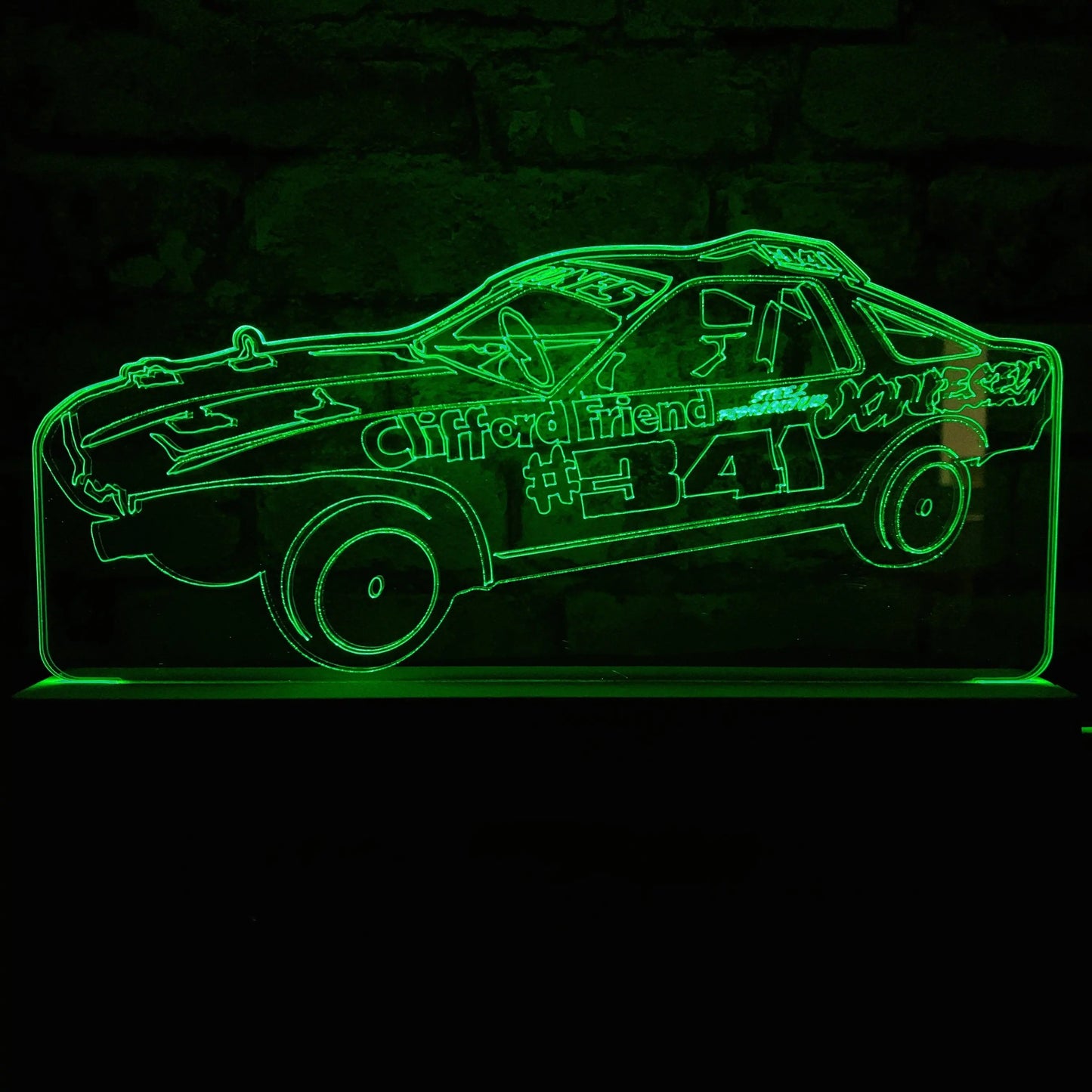 Jonesey #341 - Banger Night Light - Large Wooden Base - Night Light - Stock Car & Banger Toy Tracks