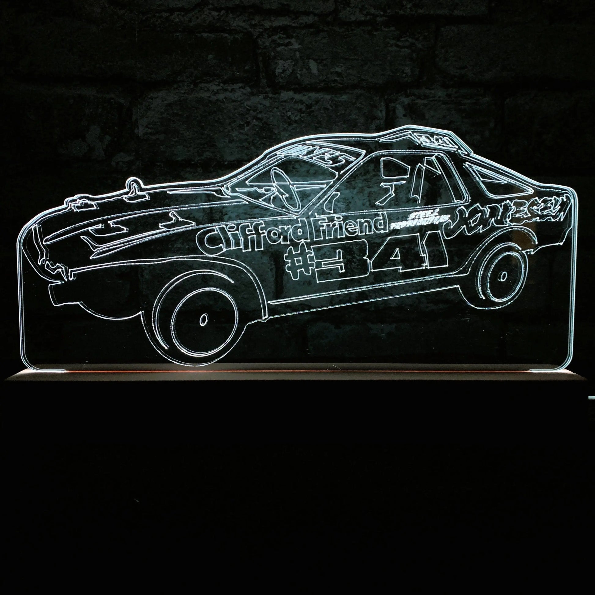 Jonesey #341 - Banger Night Light - Large Wooden Base - Night Light - Stock Car & Banger Toy Tracks