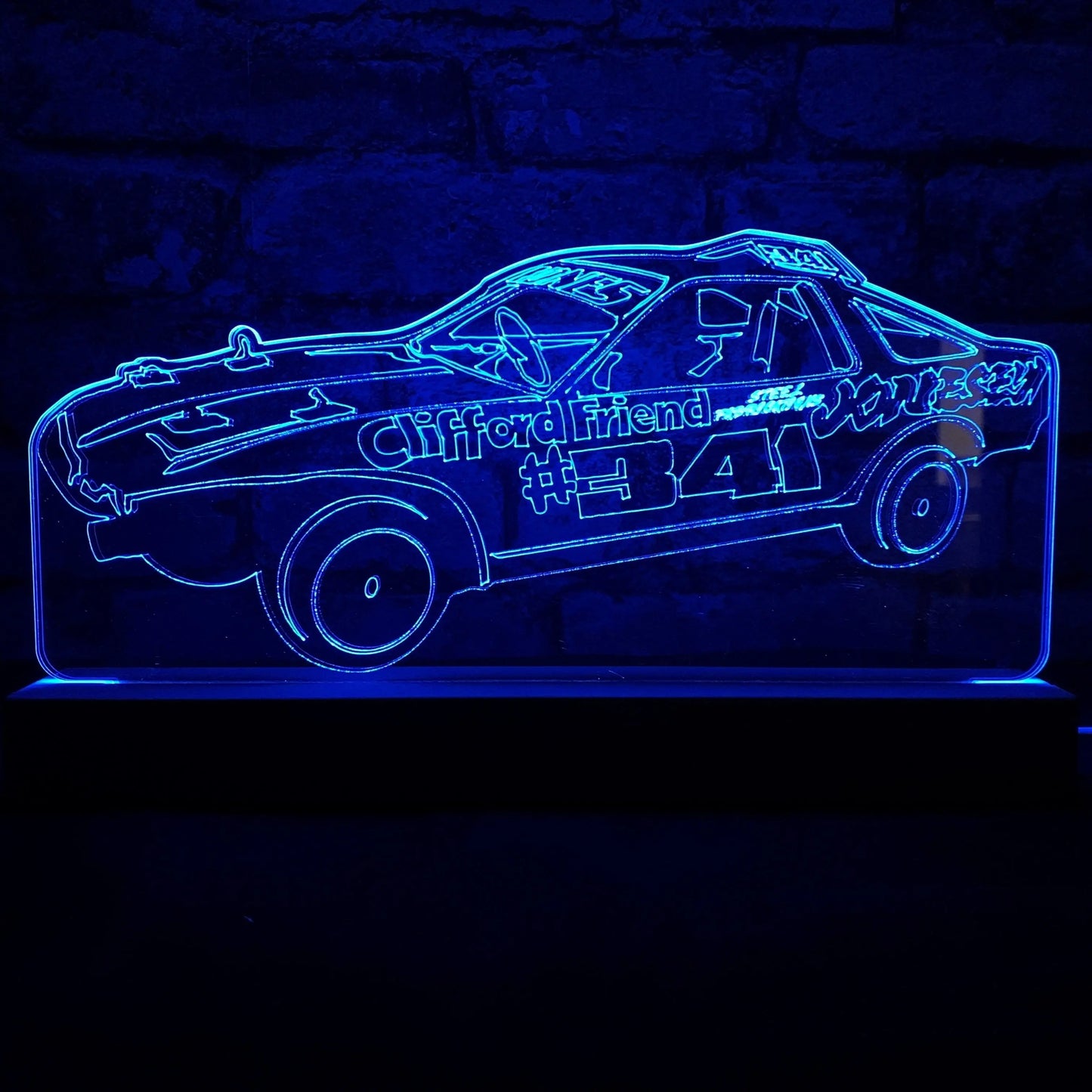 Jonesey #341 - Banger Night Light - Large Wooden Base - Night Light - Stock Car & Banger Toy Tracks