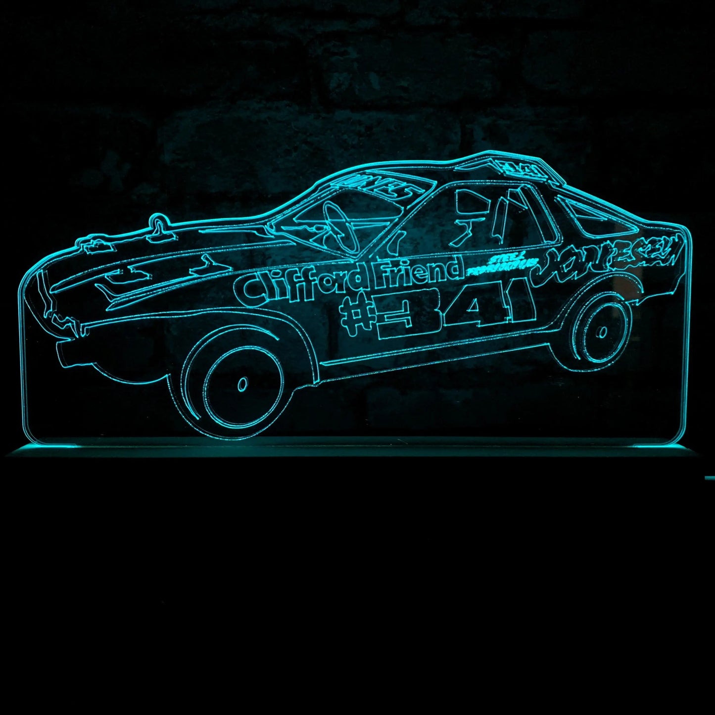 Jonesey #341 - Banger Night Light - Large Wooden Base - Night Light - Stock Car & Banger Toy Tracks