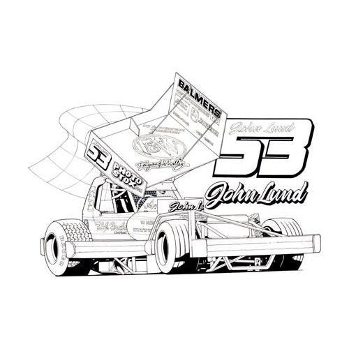 Brisca F1 #53 John Lund Karikatuur Print