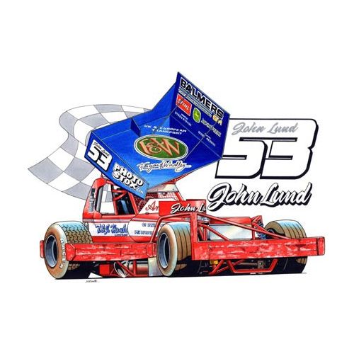 Brisca F1 #53 John Lund Karikatuur Print