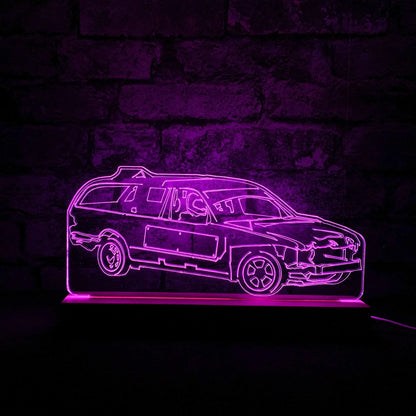 Mercedes Banger Night Light - Large Wooden Base - Night Lights & Ambient Lighting - Stock Car & Banger Toy Tracks