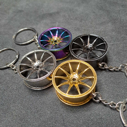 Wheel Rim Key Ring Alloy Wheel Car Part Keyring Key Chain