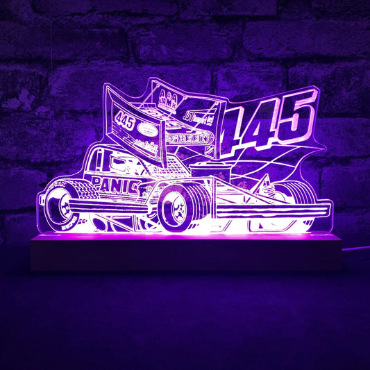 Nigel Green 445 Brisca F1 Night Light - Large Wooden Base - Night Light - Stock Car & Banger Toy Tracks