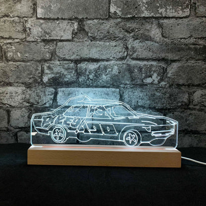 Pikey Banger Night Light - Large Wooden Base - Night Lights & Ambient Lighting - Stock Car & Banger Toy Tracks