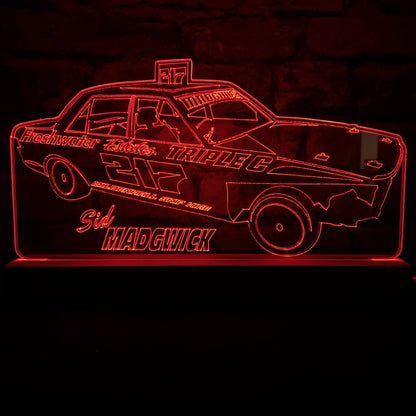 Sid Madgwick #217 - Banger Night Light - Large Wooden Base - Night Light - Stock Car & Banger Toy Tracks