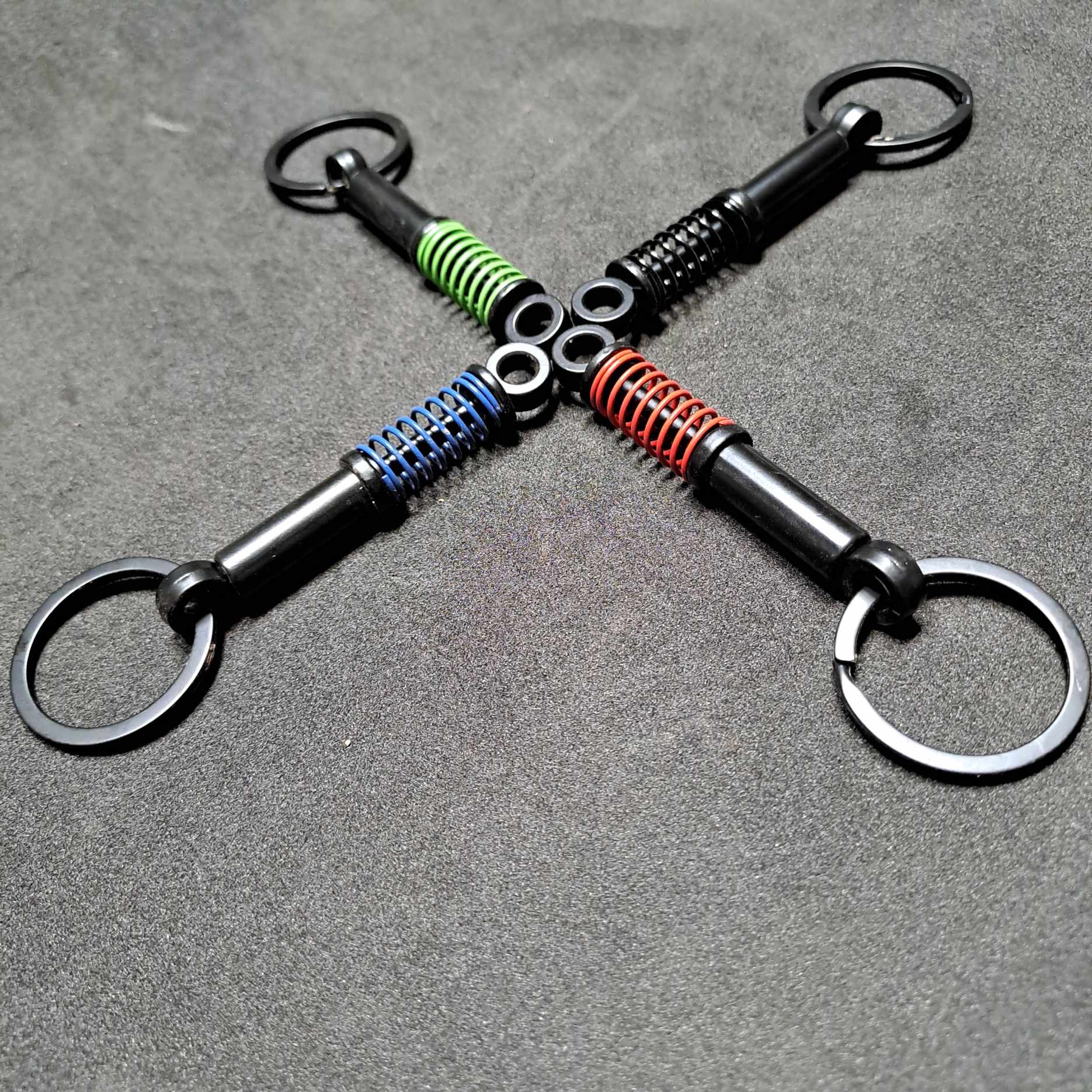 Spring Suspension Shock Absorber Keyring  Key Ring Stock Car & Banger Toy Tracks