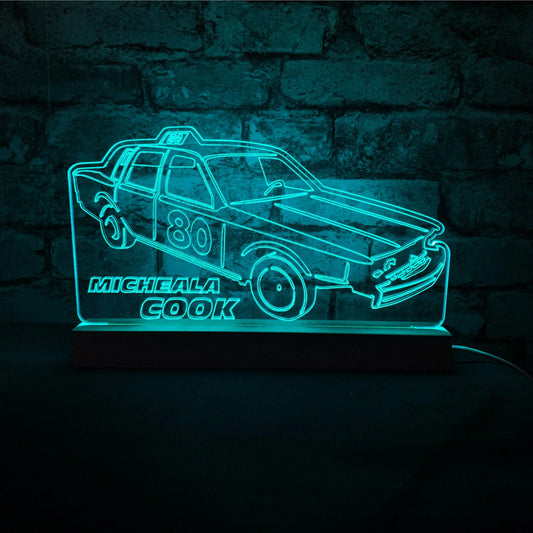 Volvo - Banger Night Light - Large Wooden Base - Night Light - Stock Car & Banger Toy Tracks