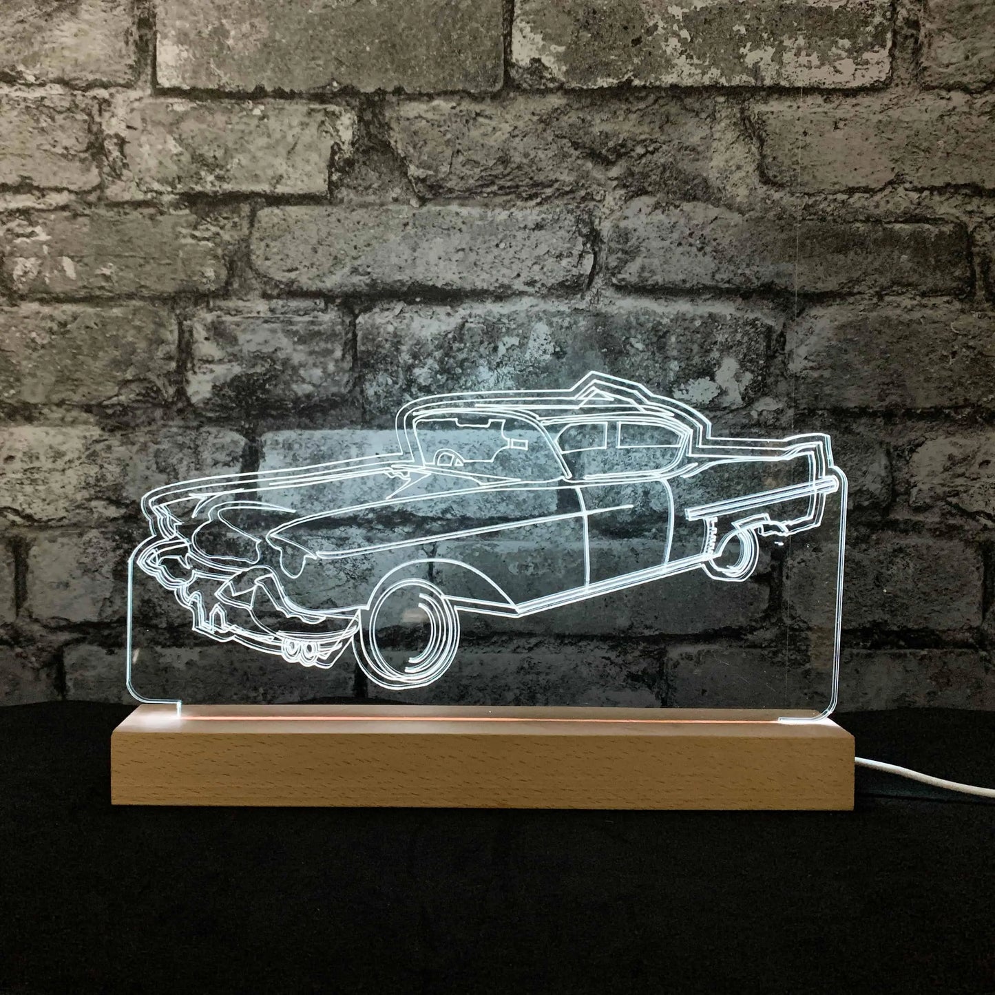 Yank Banger Night Light - Large Wooden Base - Night Lights & Ambient Lighting - Stock Car & Banger Toy Tracks