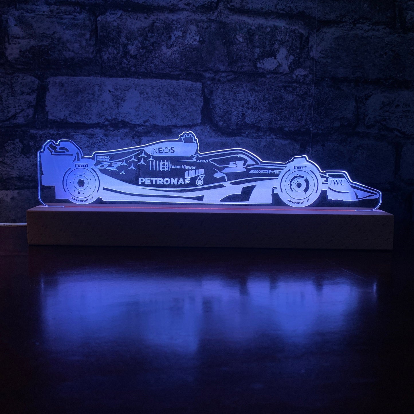 Formule 1 Russell Mercedes LED Lamp Nachtlampje